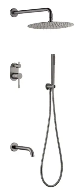 Boheme Uno Душевой комплект встраиваемый - смеситель, верхний, ручной душ, шланг, цвет: gun metall 464-2-GM