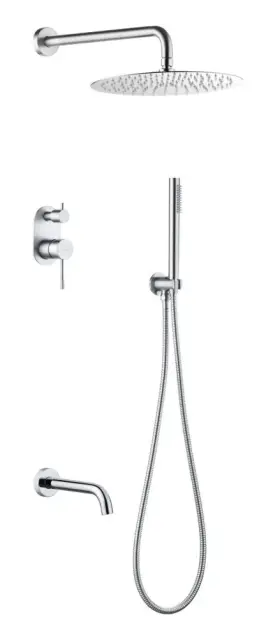 Boheme Uno Душевой комплект встраиваемый - смеситель, верхний, ручной душ, шланг, цвет: chrome 464-2-CR