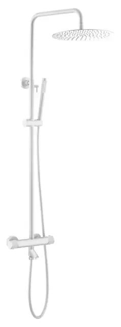 Boheme Uno Diamond Душевая стойка: термостат, ручной душ, шланг, верхний душ 30 см, цвет: matt white 468-T-MW