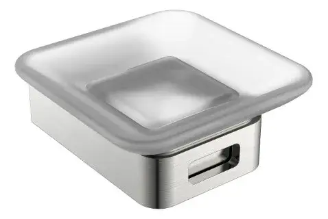 Boheme Q Мыльница со стеклянной чашей, подвесная, цвет: nickel brush 10943-NB