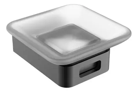 Boheme Q Мыльница со стеклянной чашей, подвесная, цвет: gun metall 10943-GM