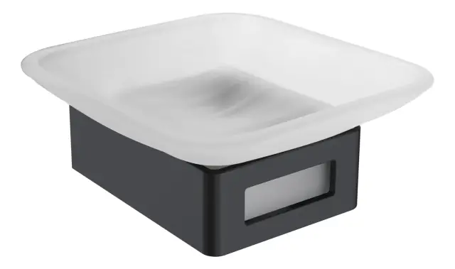 Boheme Q Мыльница со стеклянной чашей, подвесная, цвет: black 10943-B