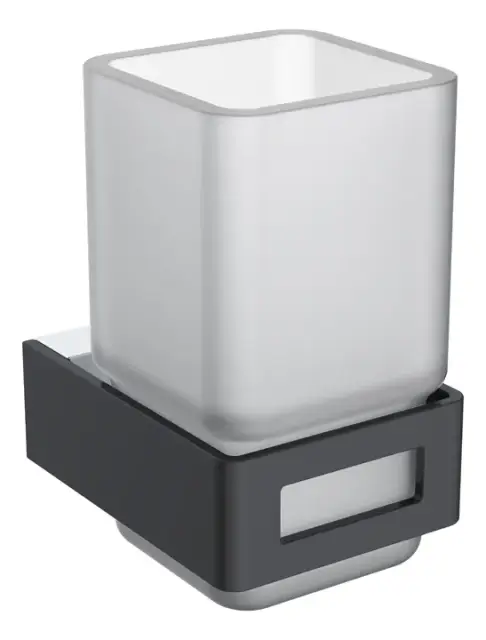 Boheme Q Стакан подвесной, стеклянный полупрозрачный, цвет: chrome/black 10944-CR-B