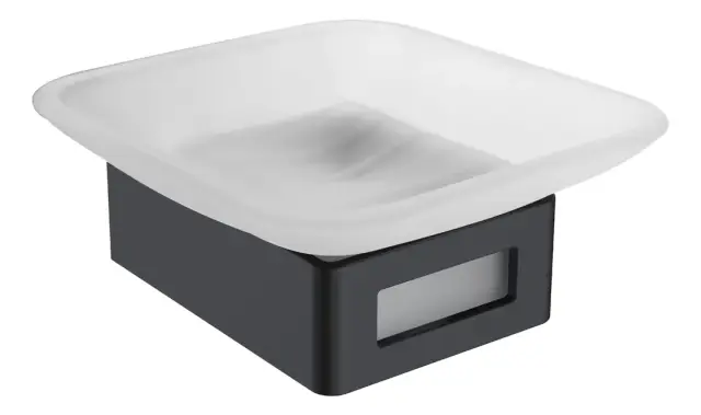 Boheme Q Мыльница со стеклянной чашей, подвесная, цвет: black/gold 10943-G-B