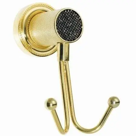 Boheme Royal Cristal Крючок для полотенец двойной, подвесной, цвет: gold/black 10926-G-B