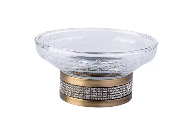 Boheme Royal Cristal Мыльница со стеклянной чашей, настольная, цвет: bronze 10930-BR
