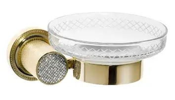 Boheme Royal Cristal Мыльница со стеклянной чашей, подвесная, цвет: gold 10923-G