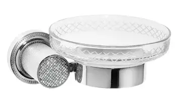 Boheme Royal Cristal Мыльница со стеклянной чашей, подвесная, цвет: chrome 10923-CR