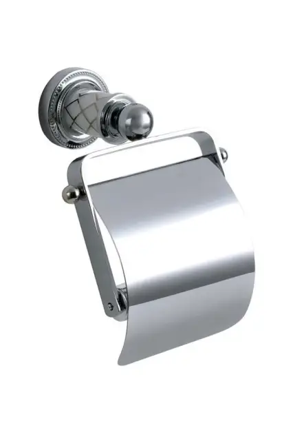 Boheme Murano Держатель туалетной бумаги с крышкой, подвесной, цвет: chrome/white 10901-W-CR