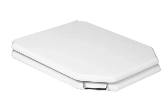 Boheme Vogue Крышка-сиденье для унитаза, с микролифтом, массив дерева, фурнитура chrome, цвет: white 947-CR