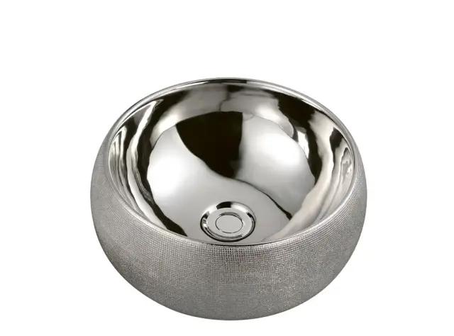 Boheme NeoArt Раковина чаша 39х39х16h см, без перелива, цвет: silver 863