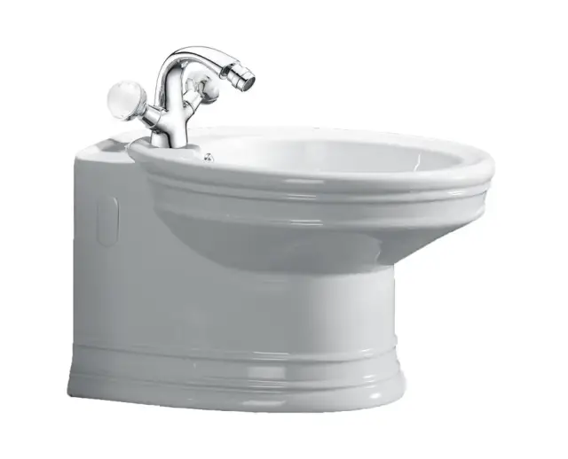 Boheme Puro Биде подвесное, 53,3х37,5х33,7h см, 1 отв. под смеситель, перелив хром, цвет: matt white 955