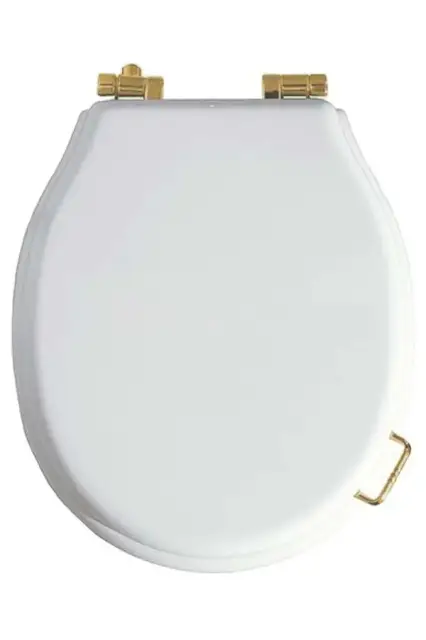 Boheme Vogue Крышка-сиденье для унитаза, с микролифтом, массив дерева, фурнитура bronze, цвет: white 906-W-BR