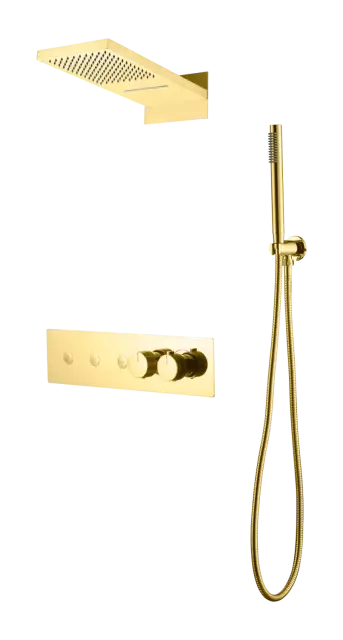 Boheme Fusion Душевой комплект встраиваемый - термостат, верхний, ручной душ, 3 потреб., цвет: gold 131-G