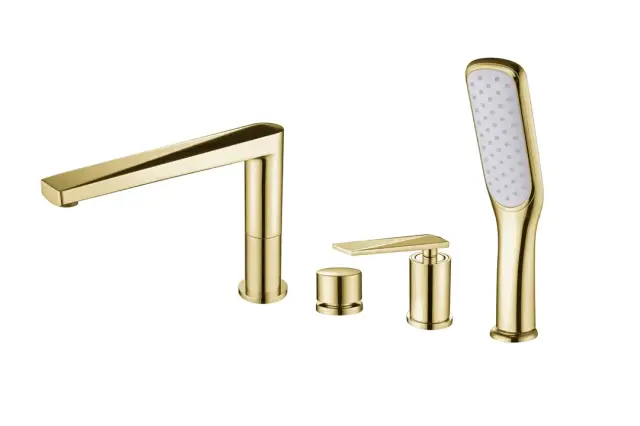 Boheme Venturo Spirale Смеситель на борт ванны, на 4 отверстия, с ручным душем, цвет: gold 380