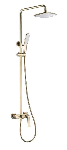 Boheme Venturo Душевая стойка: смеситель, излив, ручной душ, шланг, верхний душ 25 см, цвет: white 388