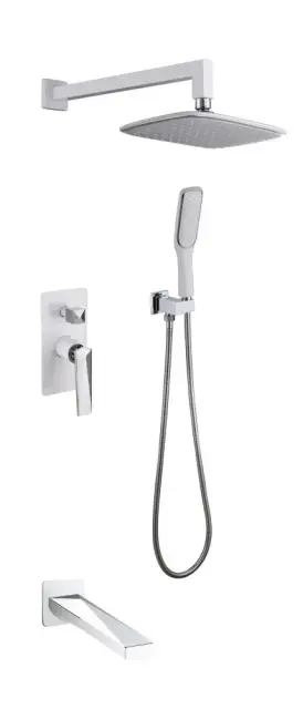 Boheme Venturo Душевой комплект встраиваемый - смеситель, верхний, ручной душ, шланг, цвет: white 374-W-2