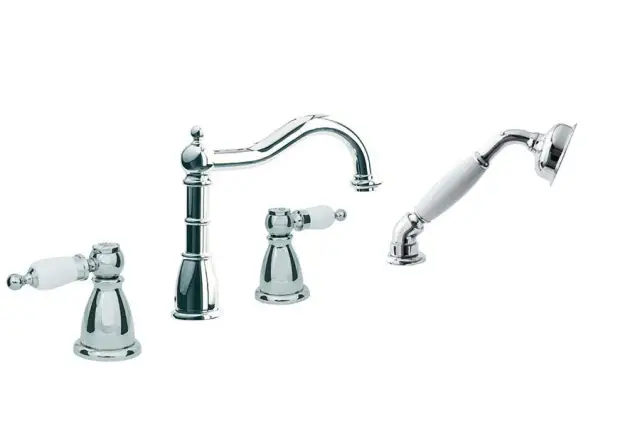 Boheme Chromo Смеситель на борт ванны, на 4 отверстия, с ручным душем, цвет: chrome 396
