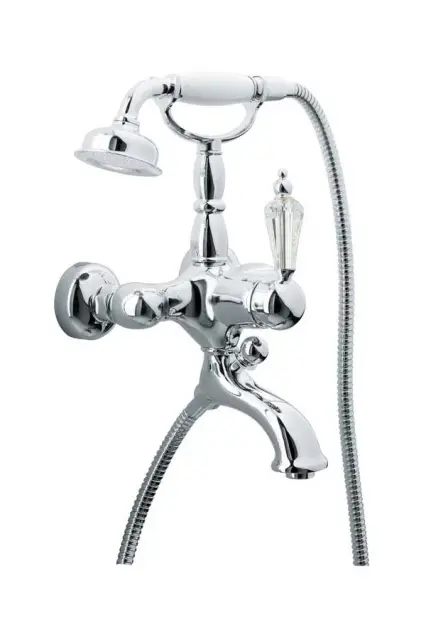 Boheme Brillante Ripresa Смеситель для ванны с душевым набором, излив 19,5 см, цвет: chrome 343
