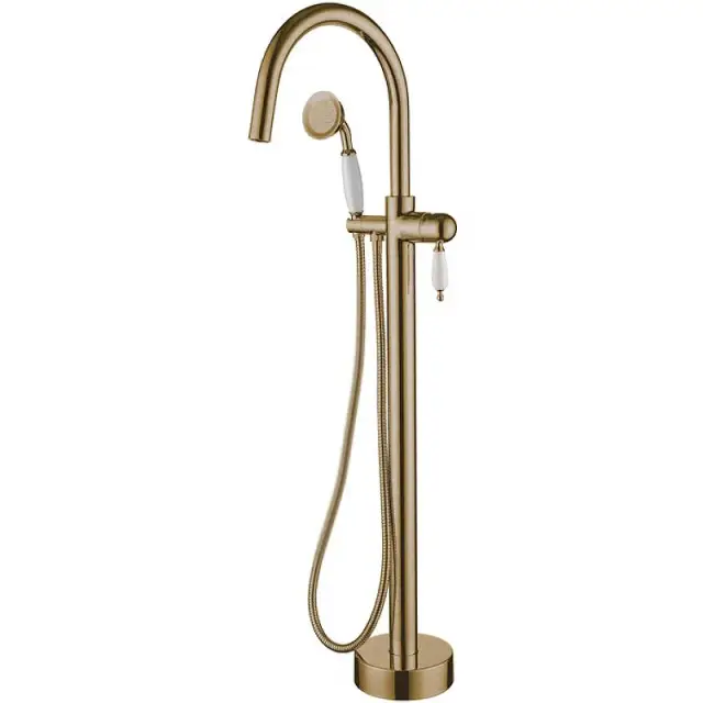 Boheme Medici Смеситель напольный с душевым набором - ручной душ, шланг, держатель, цвет: bronze 309