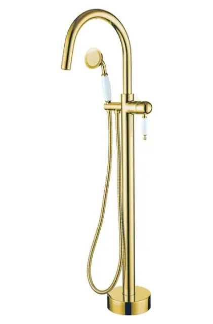 Boheme Imperiale Смеситель напольный с душевым набором - ручной душ, шланг, держатель, цвет: gold 289