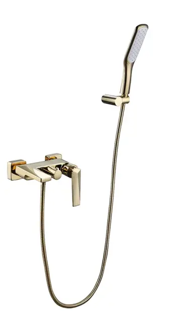 Boheme Venturo Смеситель для ванны с душевым комплектом: ручной душ, излив 20 см, цвет: gold 383