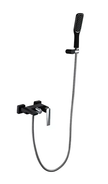 Boheme Venturo Смеситель для ванны с душевым комплектом: ручной душ, шланг, излив 20 см, цвет: black 373-B
