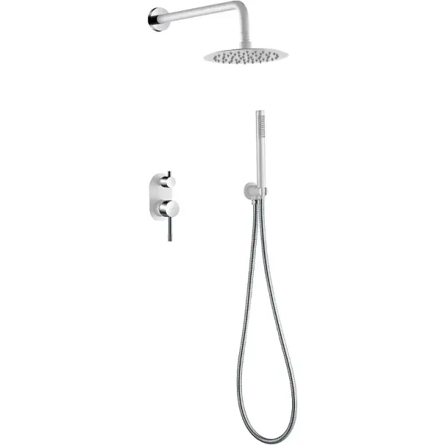 Boheme Uno Душевой комплект встраиваемый - смеситель, верхний, ручной душ, шланг, цвет: white/chrome 464-WCR