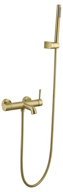 Boheme Uno Смеситель для ванны с душевым комплектом: ручной душ, шланг, излив 19 см, цвет: matt gold 463-MG