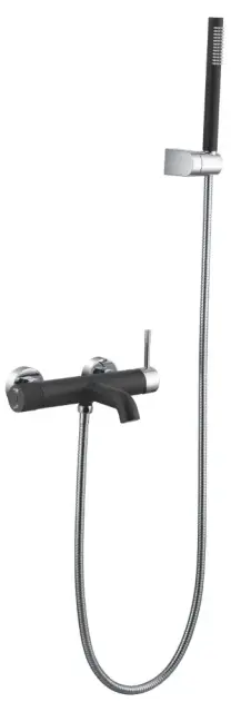 Boheme Uno Смеситель для ванны с душевым комплектом: ручной душ, излив 19 см, цвет: black/chrome 463-BCR