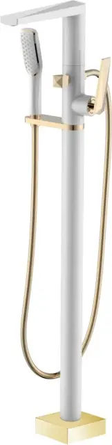 Boheme Venturo Смеситель напольный с душевым набором - ручной душ, шланг, цвет: white 389-W
