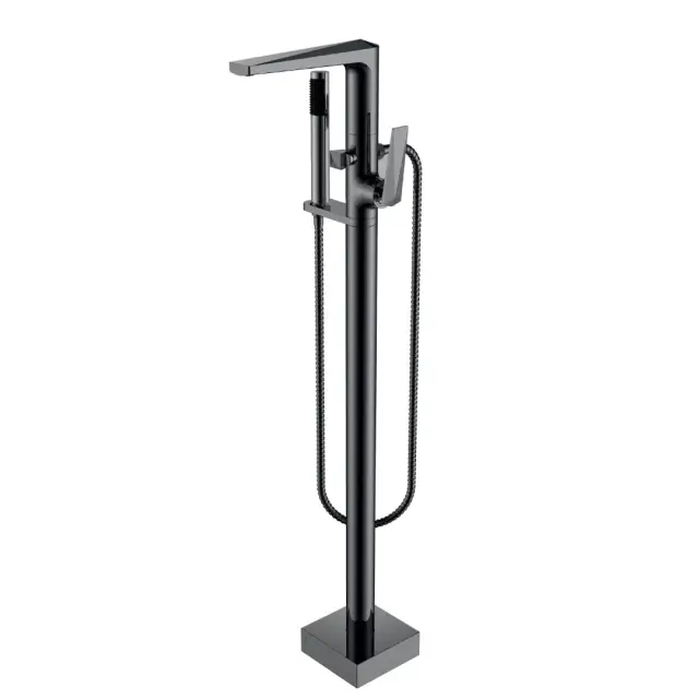 Boheme Venturo Смеситель напольный с душевым набором - ручной душ, шланг, цвет: shine gun metall 379-SGM