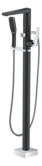 Boheme Venturo Смеситель напольный с душевым набором - ручной душ, шланг, цвет: black 379-B