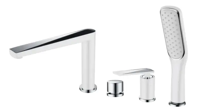 Boheme Venturo Spirale Смеситель на борт ванны, на 4 отверстия, с ручным душем, цвет: white 370-W