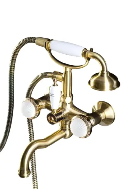 Boheme Satine Смеситель для ванны с душевым комплектом: ручной душ, шланг, излив 21,5см, цвет: bronz 313-ST