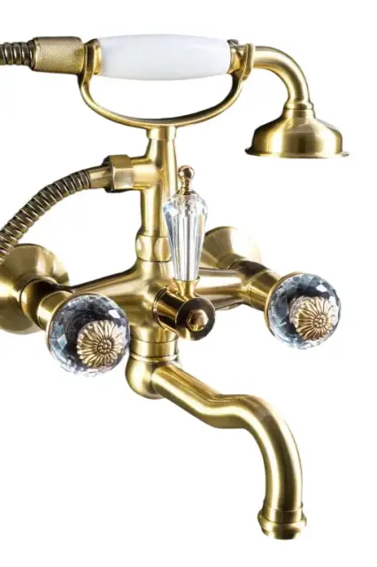 Boheme Flora Смеситель для ванны с душевым комплектом: ручной душ, шланг, излив 21,5 см, цвет: bronz 313-FL