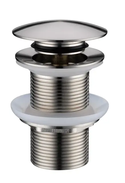 Boheme Донный клапан для раковины, автомат Click-Clack, без перелива, цвет: nickel brush 612-NB