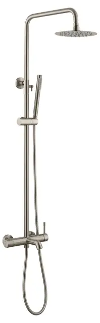 Boheme Uno Душевая стойка: смеситель, ручной душ, верхний душ 30 см, цвет: nickel brush 468-NB