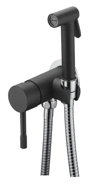 Boheme Uno Гигиенический душ со смесителем и встраиваемой частью, цвет: black/chrome 467-BCR
