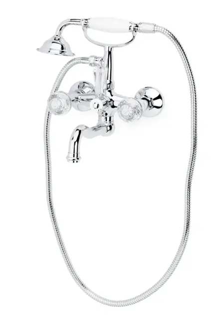 Boheme Flora Смеситель для ванны с душевым комплектом: ручной душ, шланг, излив 21,5 см, цвет:chrome 273-FL