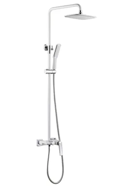 Boheme Venturo Душевая стойка: смеситель, излив, ручной душ, шланг, верхний душ 25 см, цвет: white 378-W