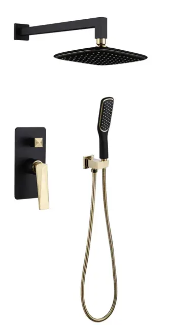 Boheme Venturo Душевой комплект встраиваемый - смеситель, верхний, ручной душ, шланг, цвет: black 384-B