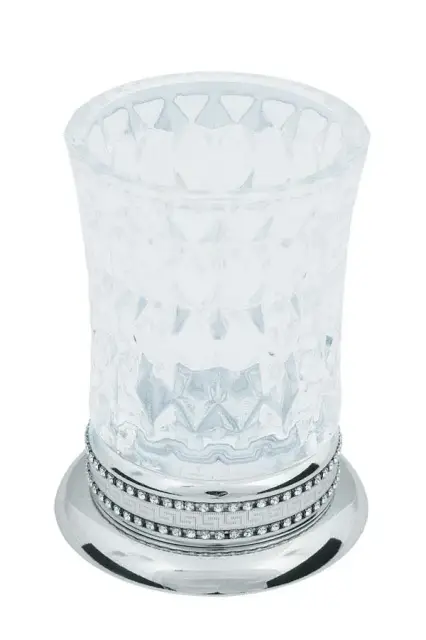 Boheme Brillante Стакан настольный, стеклянный полупрозрачный, цвет: chrome 10441