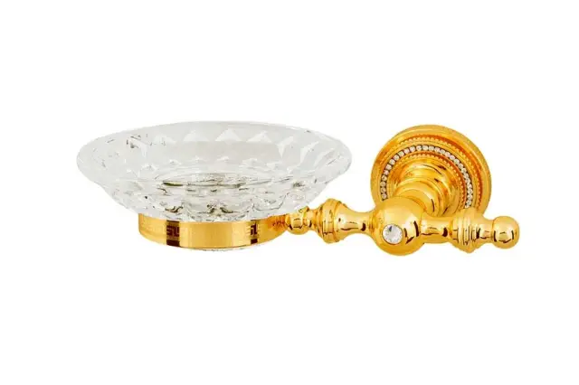 Boheme Imperiale Мыльница со стеклянной чашей, подвесная, цвет: gold 10403