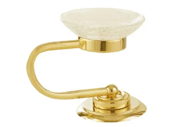 Boheme Murano Мыльница со стеклянной чашей, настольная, цвет: gold 10910-G