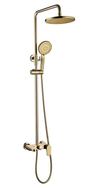 Boheme Spectre Душевая стойка: смеситель, ручной душ 5 видов струи, верхний душ 25 см, цвет: gold 458-G