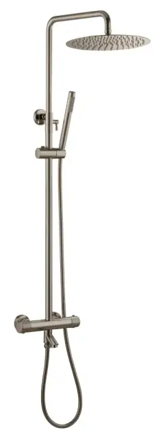 Boheme Uno Душевая стойка: термостат, ручной душ, верхний душ 30 см, цвет: nickel brush 468-T-NB