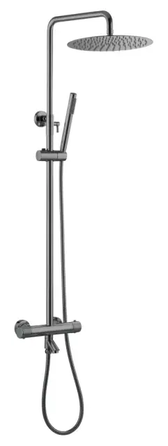 Boheme Uno Душевая стойка: термостат, ручной душ, верхний душ 30 см, цвет: shine gun metall 468-T-SGM