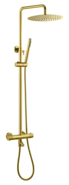 Boheme Uno Душевая стойка: термостат, ручной душ, шланг, верхний душ 30 см, цвет: matt gold 468-T-MG