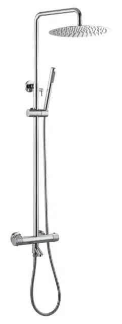 Boheme Uno Душевая стойка: термостат, ручной душ, шланг, верхний душ 30 см, цвет: chrome 468-T-CR